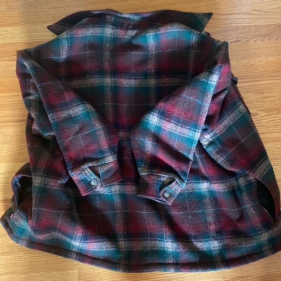 Woolrich Vintage Sherpa Flannel Plaid coat jacket shacket with pockets - Picture 12 of 12